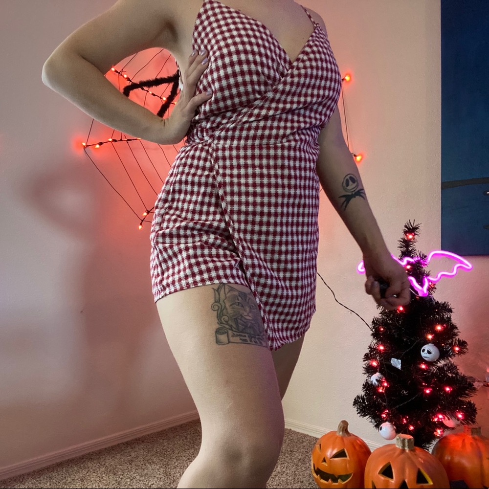By The Way Red and white Romper